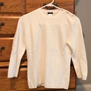 Final sale must go! J Crew Ivory 3/4 length swtr M